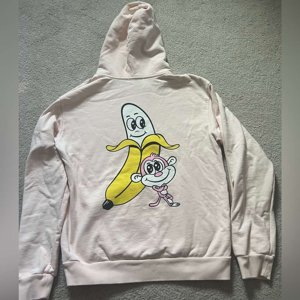 Like new Bananas Monkey baby pink hoodie size Medium